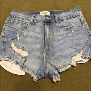 PINK Victoria's Secret Blue Distressed Jean Shorts